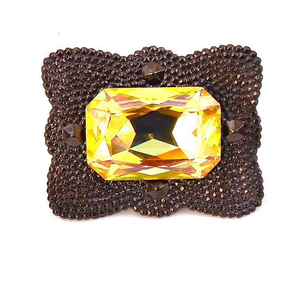 GASOLINE GLAMOUR HONEY BUTTER FORTUNE TELLER MAXI RECTANGLE RING - Picture 1 of 3